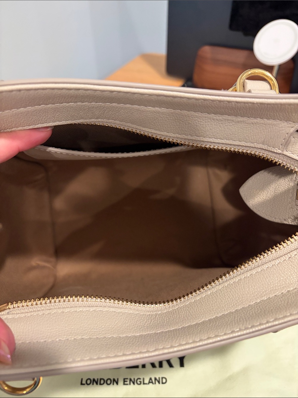 Burberry Banwell Mini Tote Bag - Limestone - Picture 10 of 13